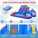 Casa de Rebotar Inflable con 2 Toboganes Acuáticos y 3 Cañones de Agua Con Soplador de 680W