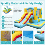 Inflatable Bounce House 7-in-1 Bouncy Castle with Slide and Tunnel with 550W Blower