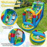 Pista de obstáculos hinchable con piscina de bolas y tobogán con soplador de 735 W