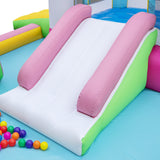 Castillo hinchable con tobogán, obstáculos y piscina de bolas sin soplador