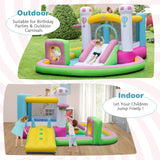 Castillo Hinchable con Tobogán, Obstáculos y Piscina de Bolas con Soplador de 480W