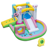 Castillo Hinchable con Tobogán, Obstáculos y Piscina de Bolas con Soplador de 480W