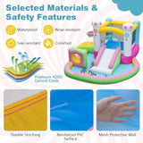 Castillo Hinchable con Tobogán, Obstáculos y Piscina de Bolas con Soplador de 480W