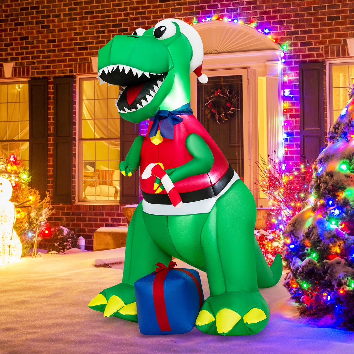 Decoración de Navidad inflable con luces LED y soplador a prueba de agua