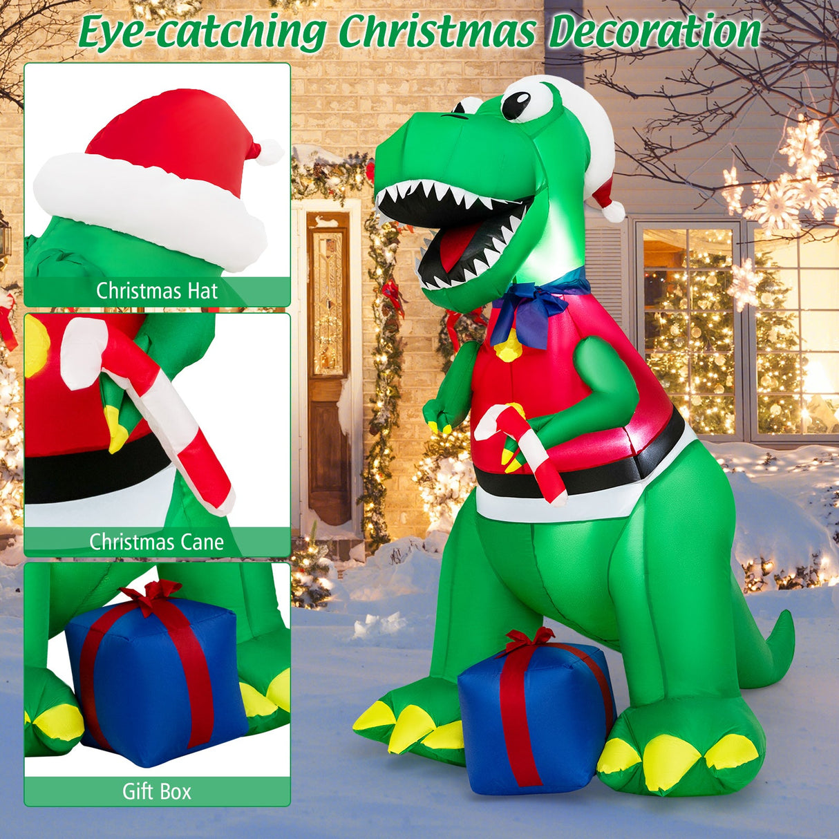 Decoración de Navidad inflable con luces LED y soplador a prueba de agua