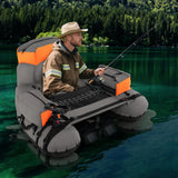 Tubo Flotador Hinchable de Pesca con Correas de Hombro y Almacenamiento para la Pesca con Caña