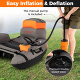 Tubo Flotador Hinchable de Pesca con Correas de Hombro y Almacenamiento para la Pesca con Caña