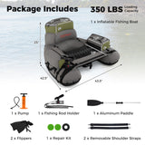 Tubo Flotador Hinchable de Pesca con Correas de Hombro y Almacenamiento para la Pesca con Caña