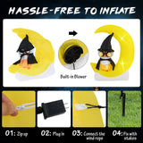 Búho Inflable en la Luna con Luces LED, Decoración de Halloween con Luna Grande y Búho Mago