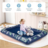 Cama de viaje inflable para niños pequeños con bomba eléctrica y barandillas elevadas