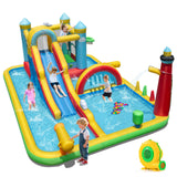Tobogán de agua hinchable Parque acuático gigante con tobogán largo y soplador de 750 W