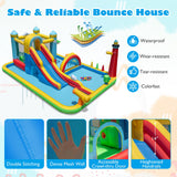 Tobogán de agua hinchable Parque acuático gigante con tobogán largo y soplador de 750 W