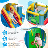 Tobogán de agua hinchable Parque acuático gigante con tobogán largo y soplador de 750 W