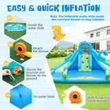 Tobogán Hinchable de Agua con Toboganes Dobles, Piscina Grande y Bolsa de Transporte (con Soplador de 584W)