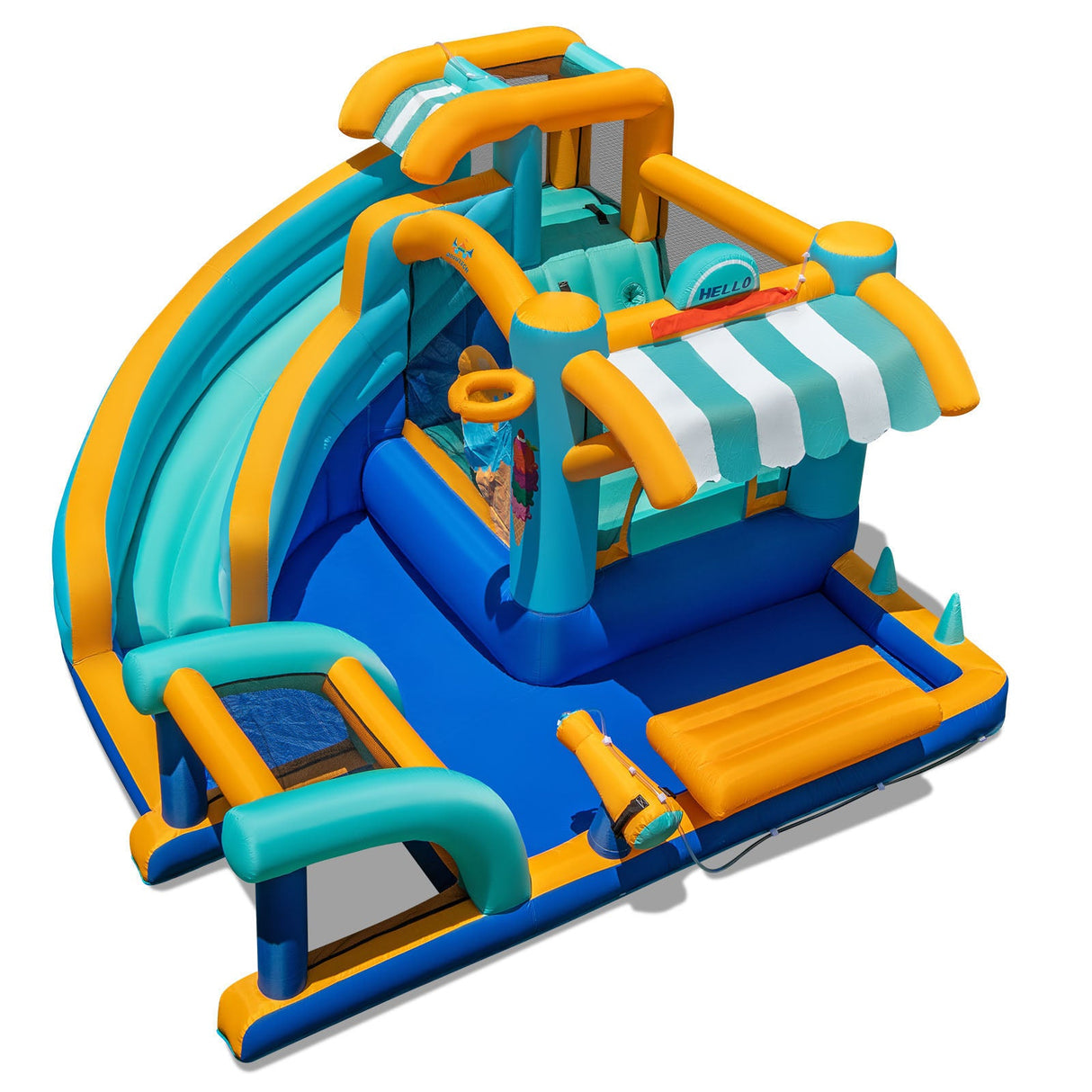 Castillo Hinchable Acuático con Cañón de Agua para Niños