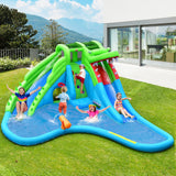 Tobogán acuático hinchable con estilo de cocodrilo, castillo hinchable mejorado para niños con soplador de 780W