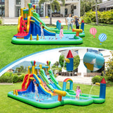 Parque tobogán acuático inflable, casa de rebote gigante con soplador de 750 W
