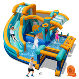 Castillo Hinchable de Agua para Niños con Tobogán y Soplador de 750W
