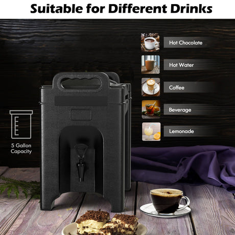 Dispensador de bebidas isotérmico de 2.5 galones - Negro