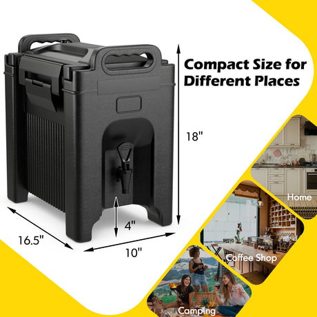 Dispensador de bebidas isotérmico de 2.5 galones - Negro