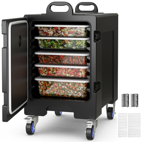 Transportador de sartenes de alimentos aisladas apilables de 3 piezas de 81 cuartos, caja de alimentos de LLDPE
