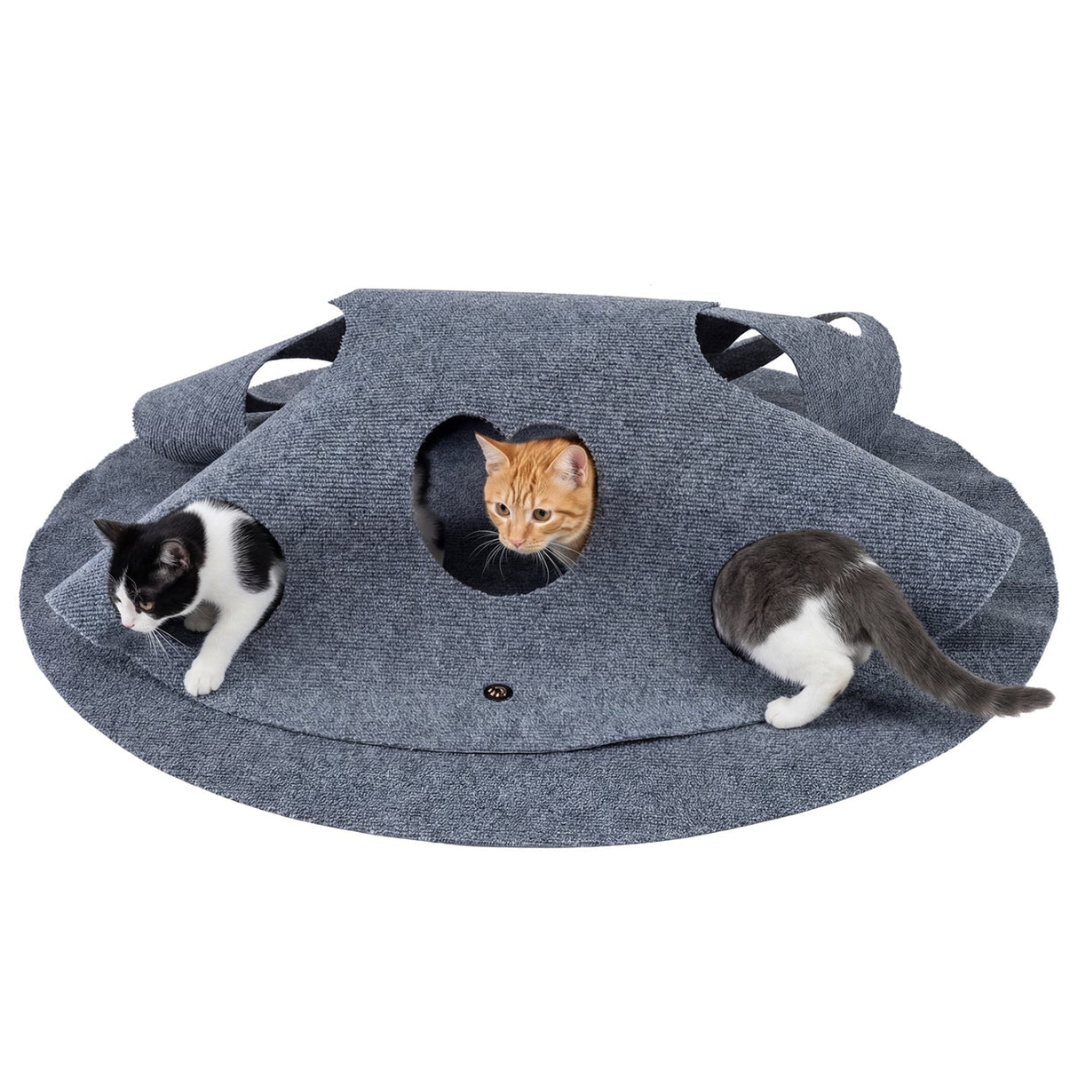 Interactive Foldable Cat Tunnel for Indoor Cats 40‚Äù Round Large Enrichment Play Felt Mat