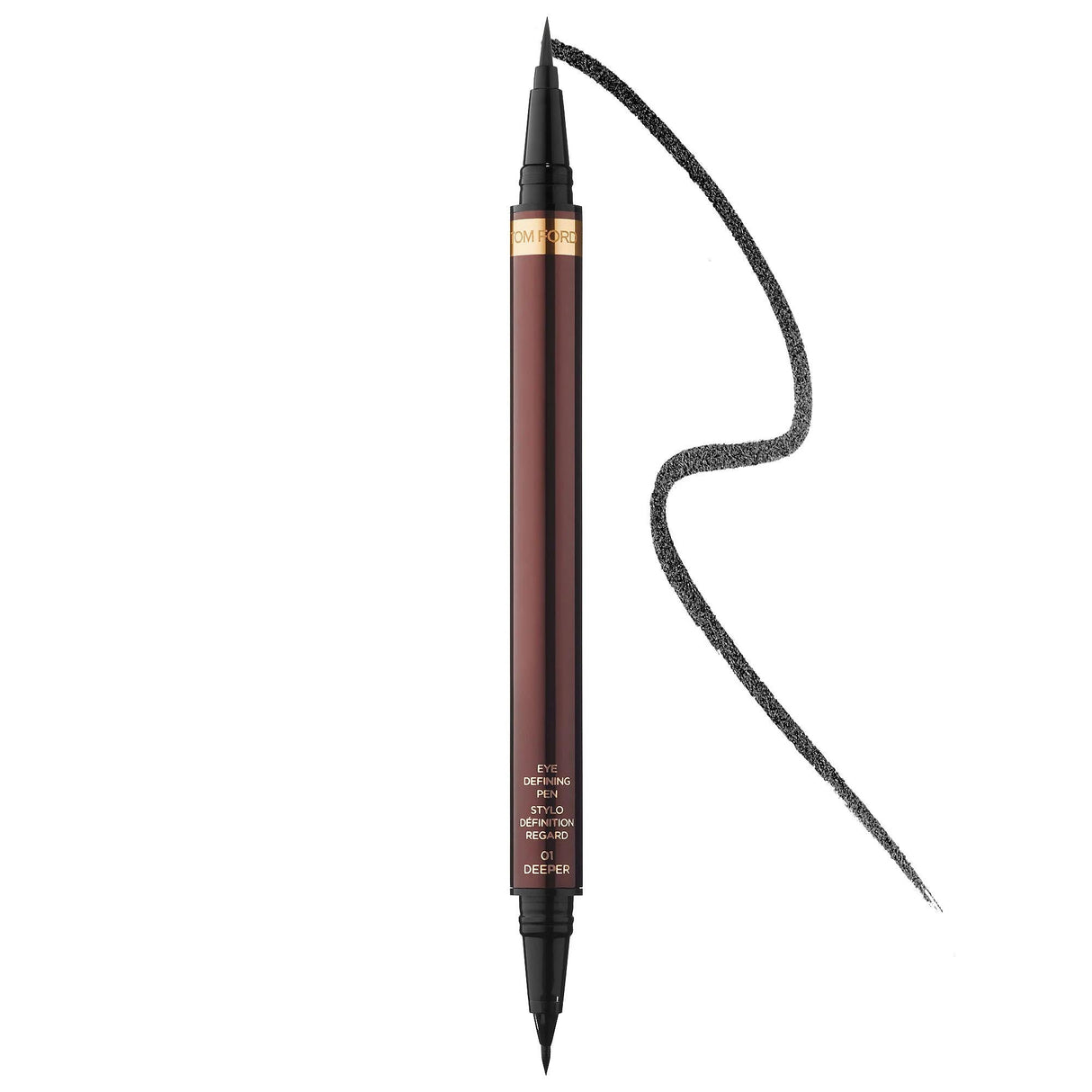 Eye Defining Pen: Dual-Ended Liquid Eyeliner - Create Bold & Precise Lines with Blackest Black, Paraben & Sulfate-Free Formula