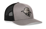 JBR Silver Logo  |  Gray Black Metallic Leather Snapback