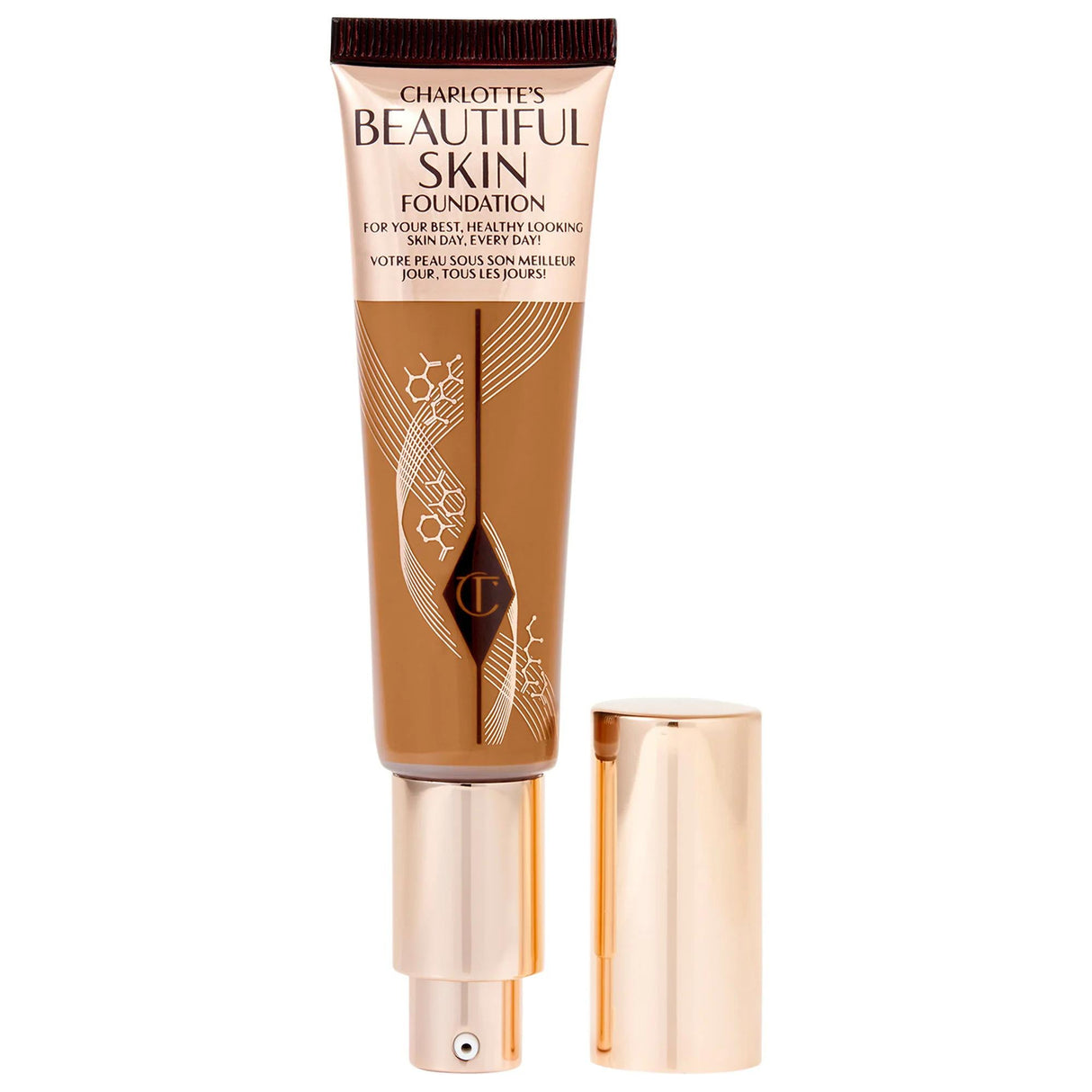 Charlotte Tilbury Beautiful Skin Medium Coverage Liquid Foundation - 16 Hour Wear, Hydrating, Natural Finish, Vegan & Cruelty-Free