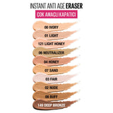 Maybelline Instant Anti Age Eraser Concealer - High Coverage, Anti-Aging Makeup with Goji Berry