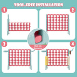 4-in-a-Row Connect Game with Basketball Hoop and Toss Ring