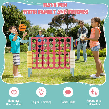 Juego Conecta Cuatro en Raya con Aro de Baloncesto y Aro de Lanzamiento