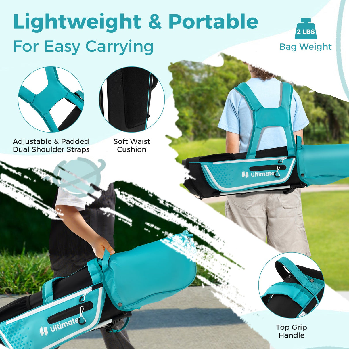 Set completo de palos de golf júnior para niños con cubierta para la lluvia, para diestros, para niños de 8 a 10 años