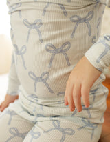 Pijama de bambú acanalado de 2 piezas Blue Belle