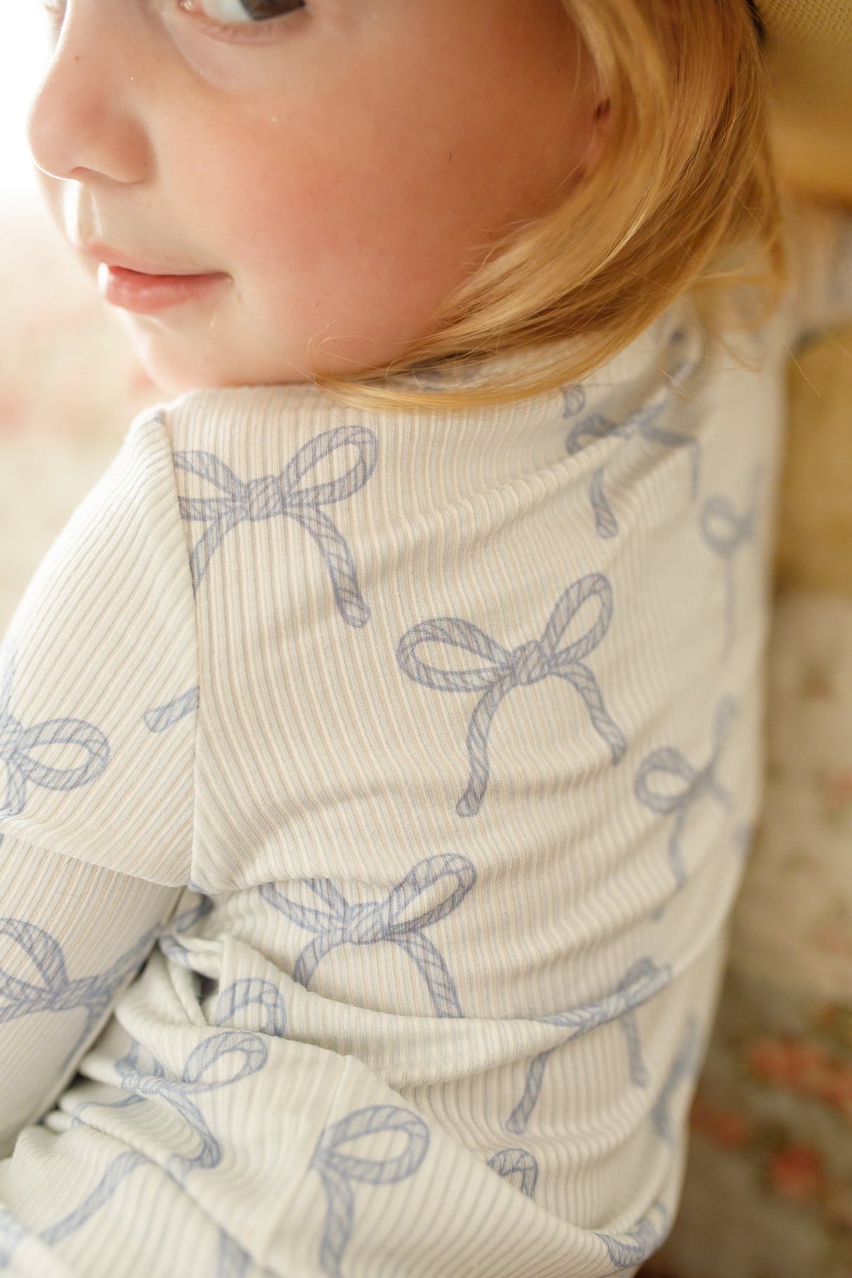 Pijama de bambú acanalado de 2 piezas Blue Belle