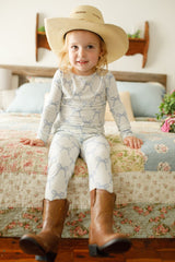 Pijama de bambú acanalado de 2 piezas Blue Belle