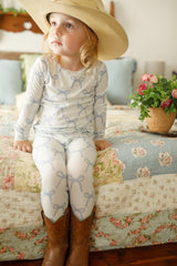 Pijama de bambú acanalado de 2 piezas Blue Belle