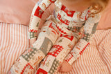 Pijama de Navidad de bambú con retazos navideños - Conjunto de 2 piezas