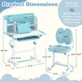 Kid's Study Desk and with Tilt Desktop and Pen Holder