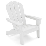 Sillón Adirondack para niños de HDPE para todo clima con respaldo alto y apoyabrazos - Blanco