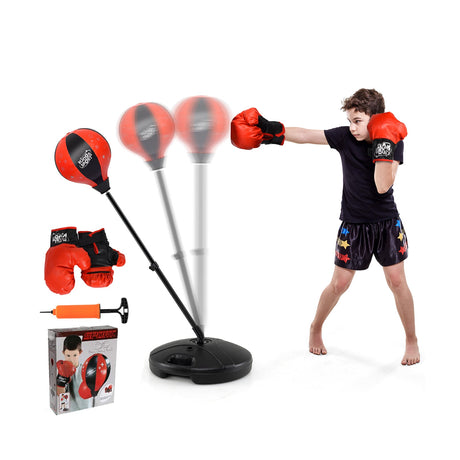 Juego de juguete de saco de boxeo de pie ajustable para niños con guantes de boxeo