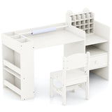 Mesa y sillas de arte para niños con soporte desmontable para rollo de papel y gabinete