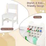 Mesa y sillas de arte para niños con soporte desmontable para rollo de papel y gabinete