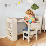 Mesa y sillas de arte para niños con soporte desmontable para rollo de papel y gabinete