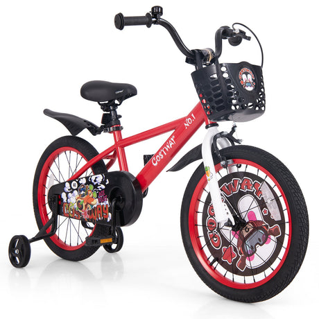 Bicicleta para niños de 14 pulgadas ajustable con cesta de almacenamiento y doble freno para niños de 3 a 5 años - 14 pulgadas