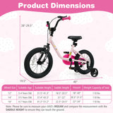 Bicicleta infantil para niños y niñas de 3 a 7 años, de 12/14/16 pulgadas
