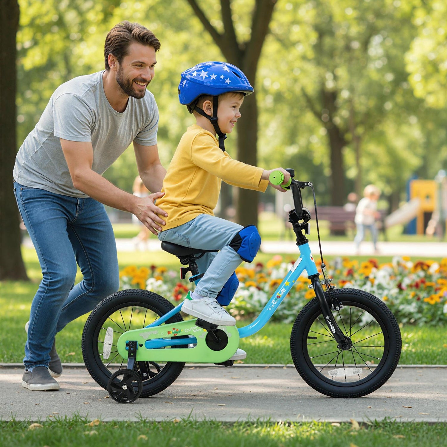 Bicicleta para niños y niñas de 3 a 7 años de 12/14/16 pulgadas, color azul