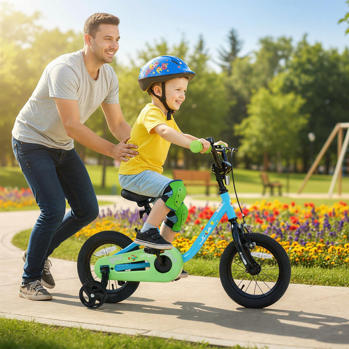 Bicicleta para niños y niñas de 3 a 7 años de 12/14/16 pulgadas, color azul