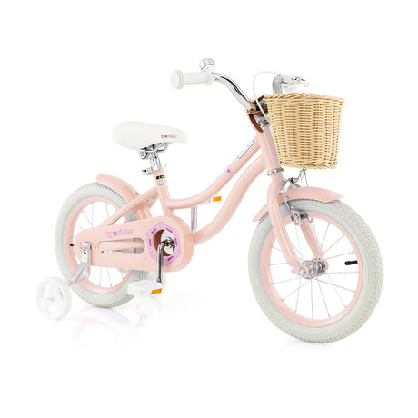 Bicicleta de 14 pulgadas para niños con ruedines y sillín y manillar ajustables
