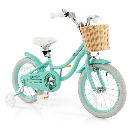 16-Inch Kids Bike with Training Wheels and Adjustable Handlebar Seat